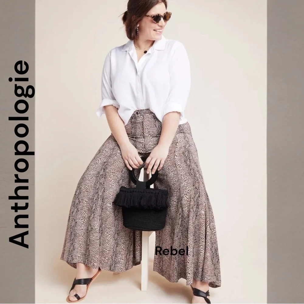 ANTHROPOLOGIE SKIRTED WIDE LEG PANTS GORGEOUS FABRIC